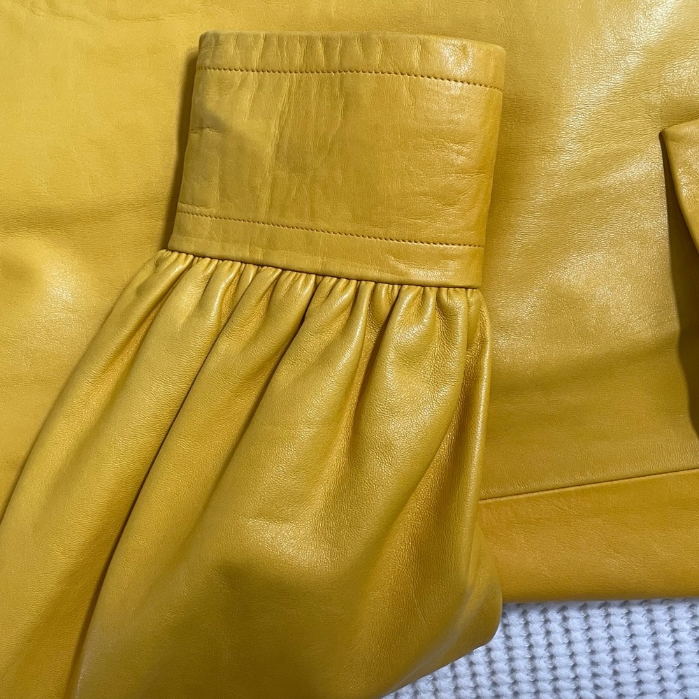 Genuine Vintage Givenchy Leather Jacket Yellow Sz Med Great Condition! Soft. - Picture 8 of 15